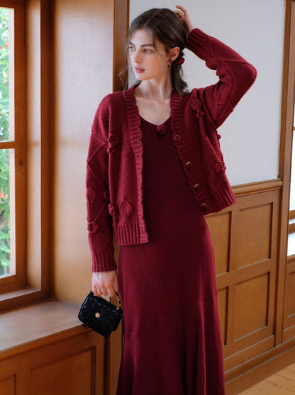 キャミソール ローズ ローズフラワー クイーン ドレス カーディガン