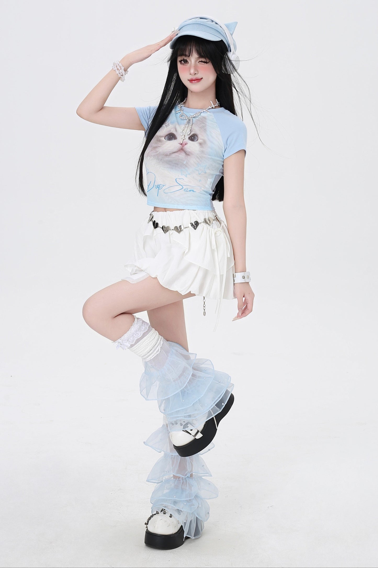 Drawstring One-Shoulder Skirt Top 3-Style