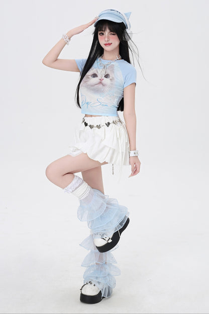 Drawstring One-Shoulder Skirt Top 3-Style