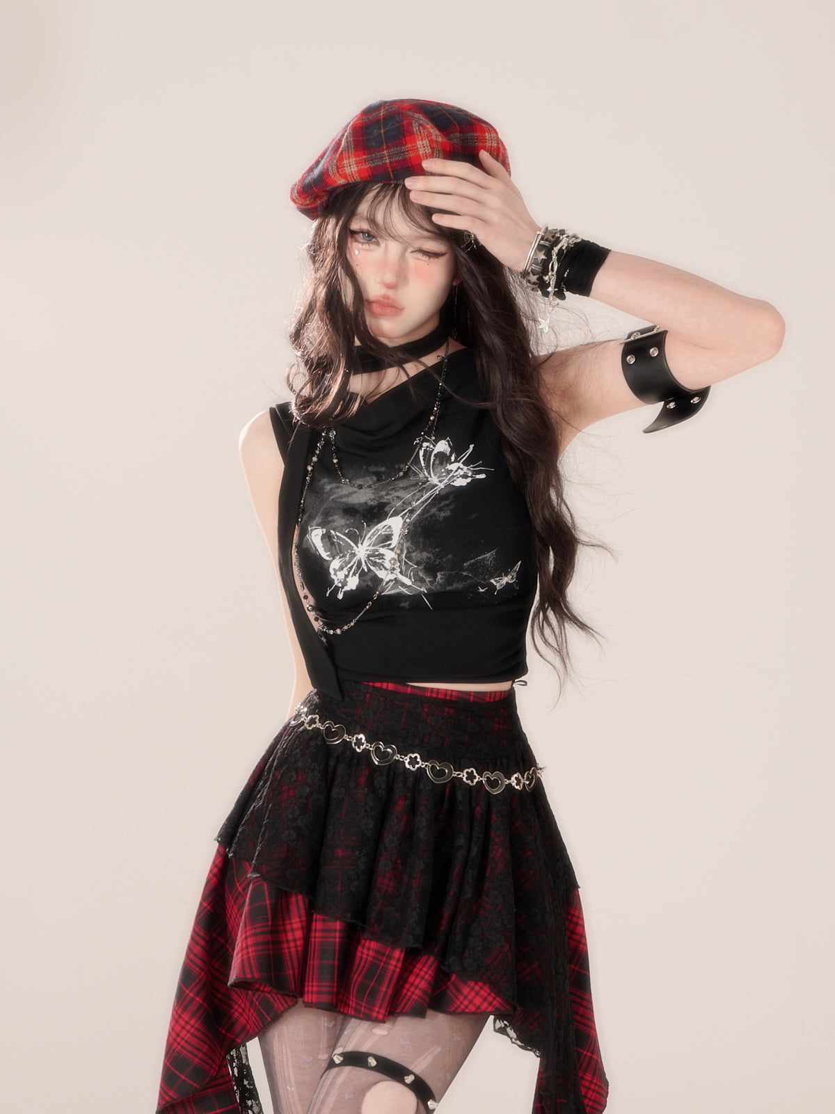 Black y2k Girl Tops Cool Super Sweet