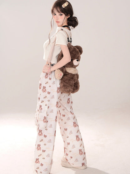 Cargo Baby Sweet Bear Loose Pants