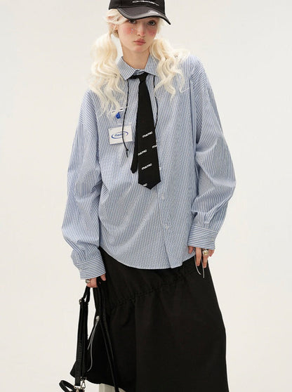 Striped Big Loose Overshirt