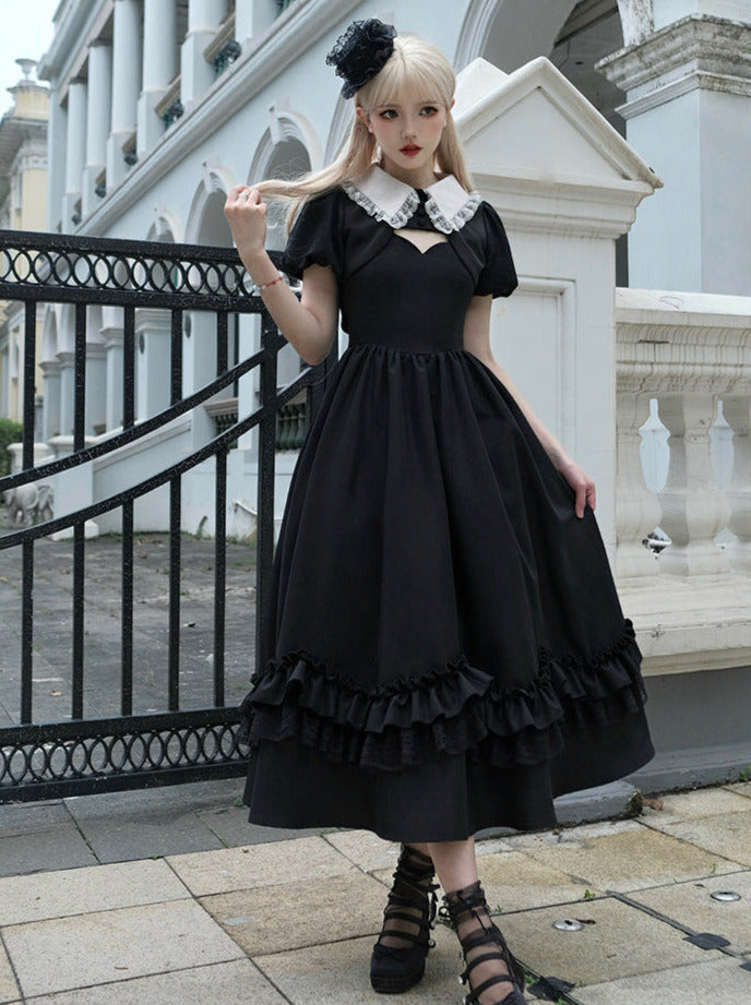 袖シンフォニーサスペンドジャケットドレスゴシックナイトショートロング