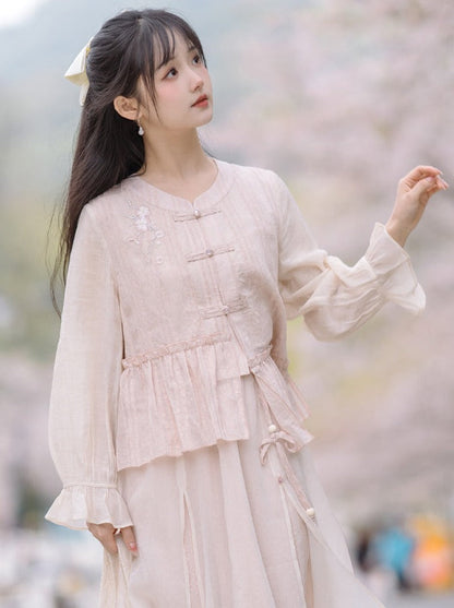 Girly Long Skirt Sweet + Top Flared Asymmetrical