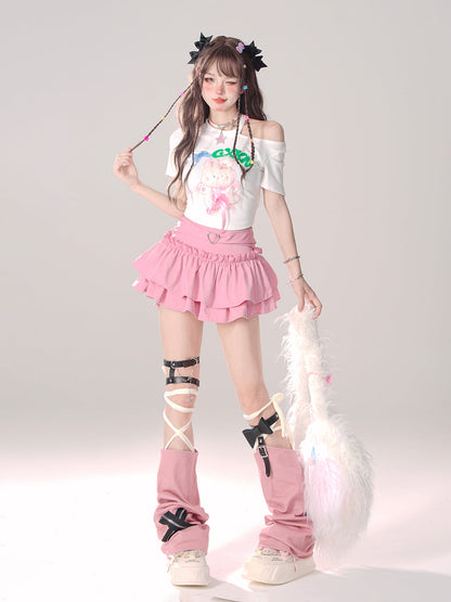 サマーバニー スウィート オフショルダー Tシャツ