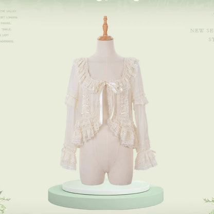 Floral Embroidery Pearl Box Lolita JSK & Cardigan