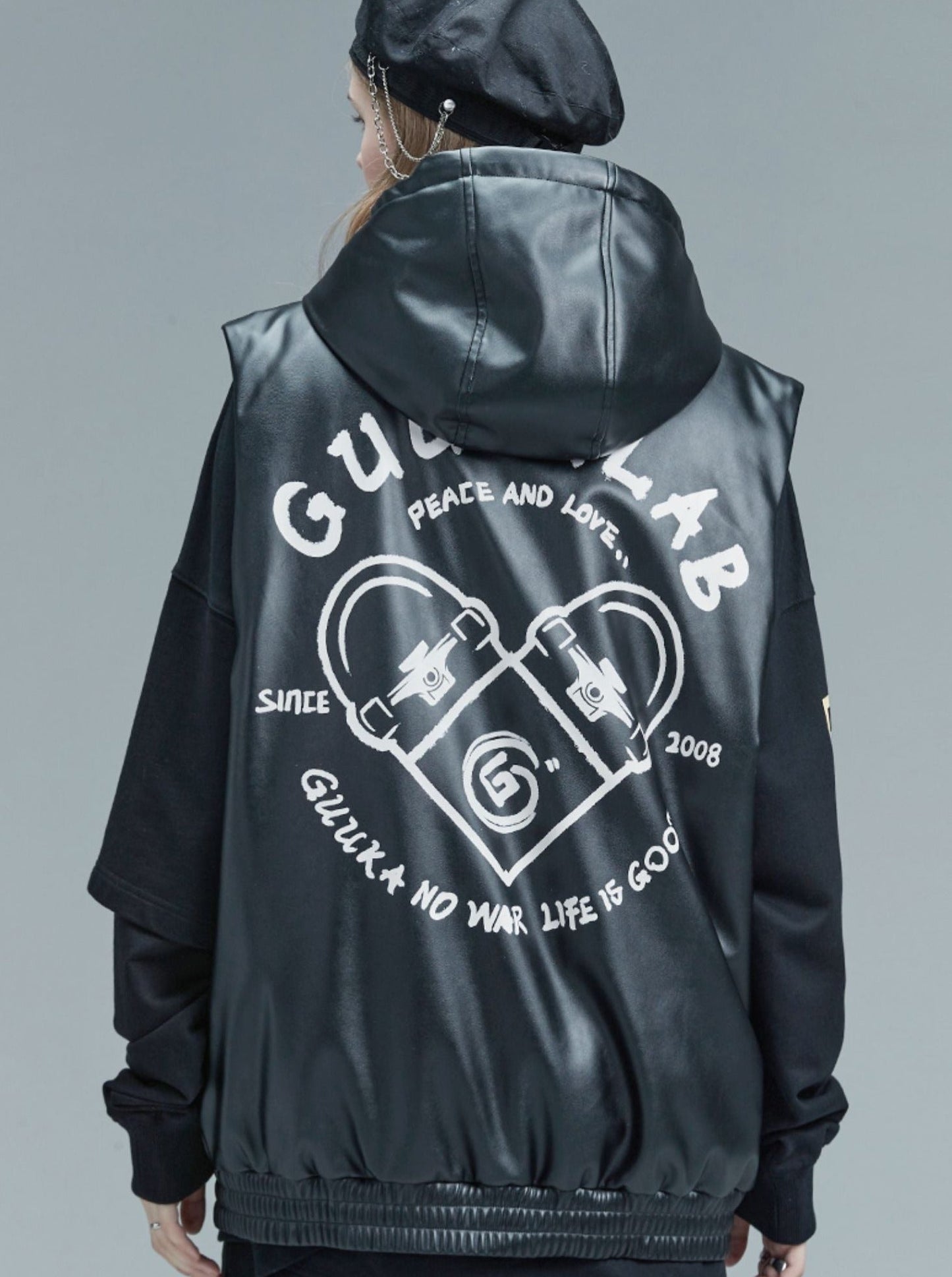 Logo Weste Ledertasche Print