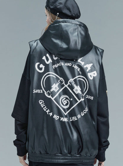 Logo Weste Ledertasche Print