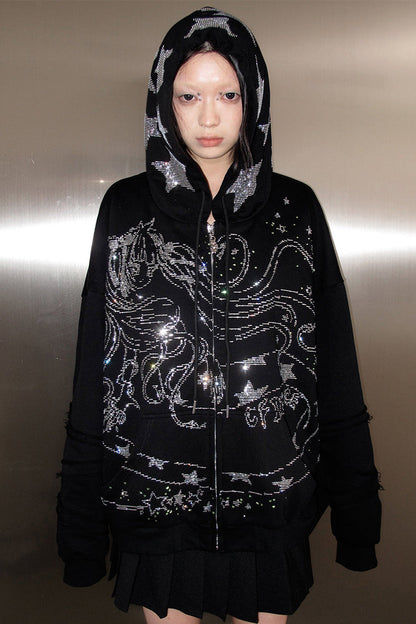 Sweatshirt Crystal Girl Schlangen-Hoodie