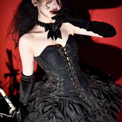 Veiled Butterfly Gothic Lolita Corset & Skirt | Luna Script