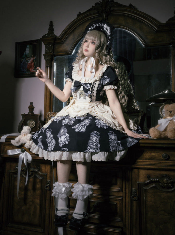ドレスセット ナイト刺繍人形プリント