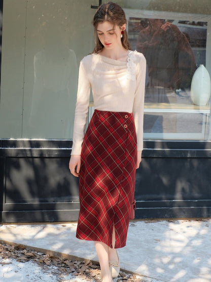 Schlitz Argyle Retro Rock Französisch Lang