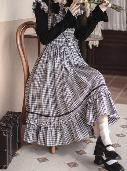 ラッフルフリルスカートサスペンダー+トップチェック