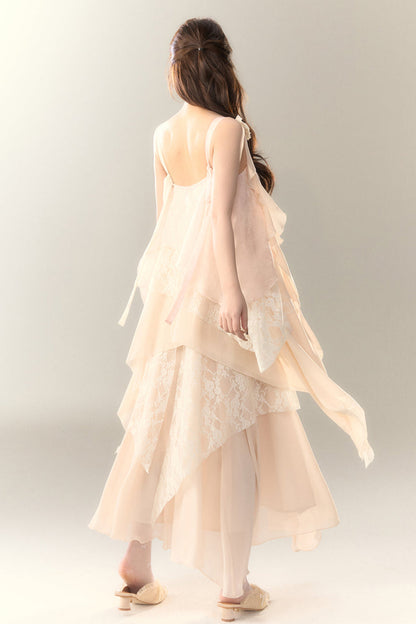 ロゼル イレギュラー ドレス ロング マルチレイヤー ヘビースカート