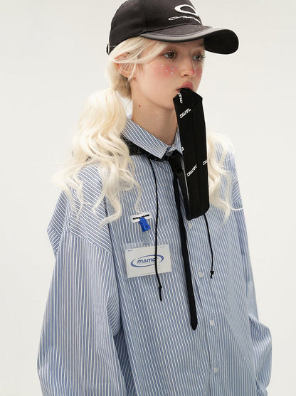 Striped Big Loose Overshirt