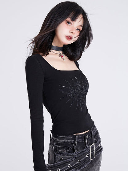 Diamond Slim Top Girl Tops Hot Fit Hot