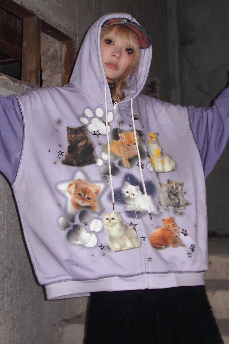 Buntes Sweatshirt Spray Cat Art