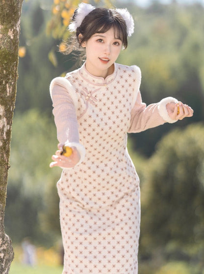 China Dress Sweet Retro Pastel Flower