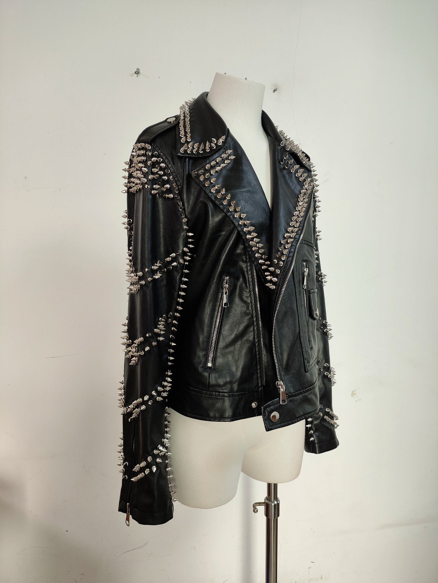 Punk Alloy Rivet PU Leather Jacket