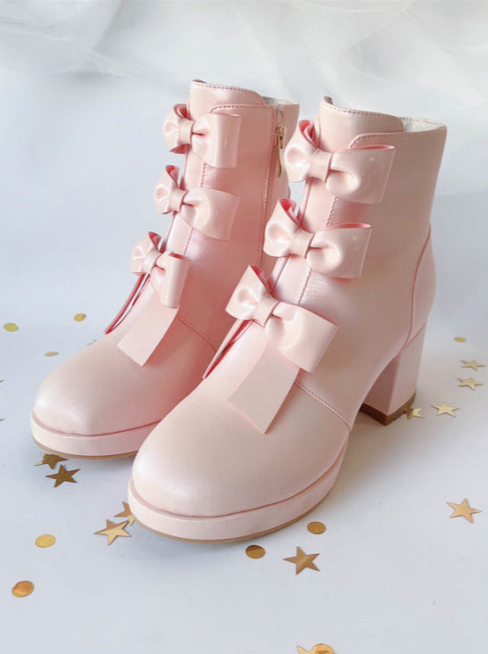 Ribon Sweet toe Boots Short Round
