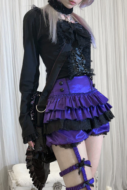 シャツ パンプキン レース ボトム パンツ ベルベット