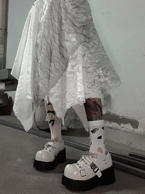 Punk Lolita Plattform Zehen Teufel Schuhe Gothic Runde Falle