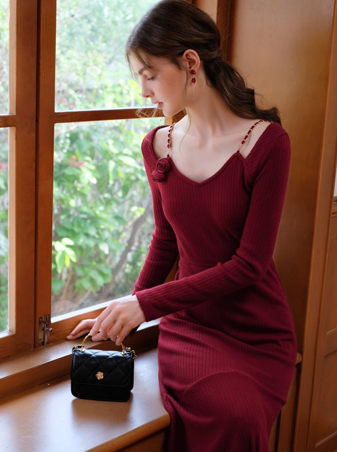 キャミソール ローズ ローズフラワー クイーン ドレス カーディガン