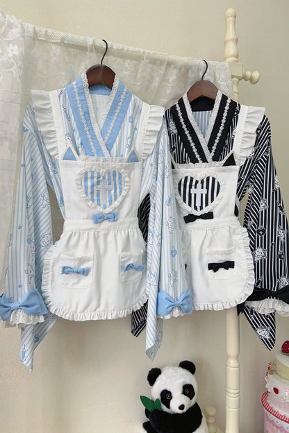 メイドロリータ日本の医療ストライプ