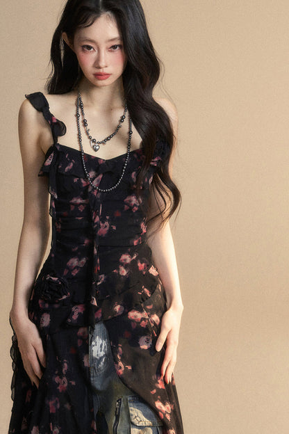 シフォントップ アシンメトリー ワイルドフラワー リザーブス キャミソール