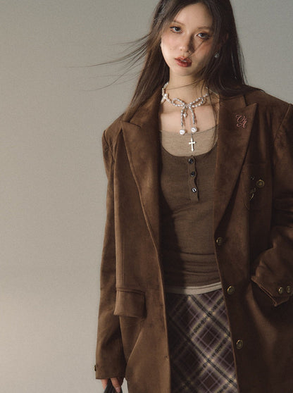 Velvet Suit Plus Imitation Suede Jacket