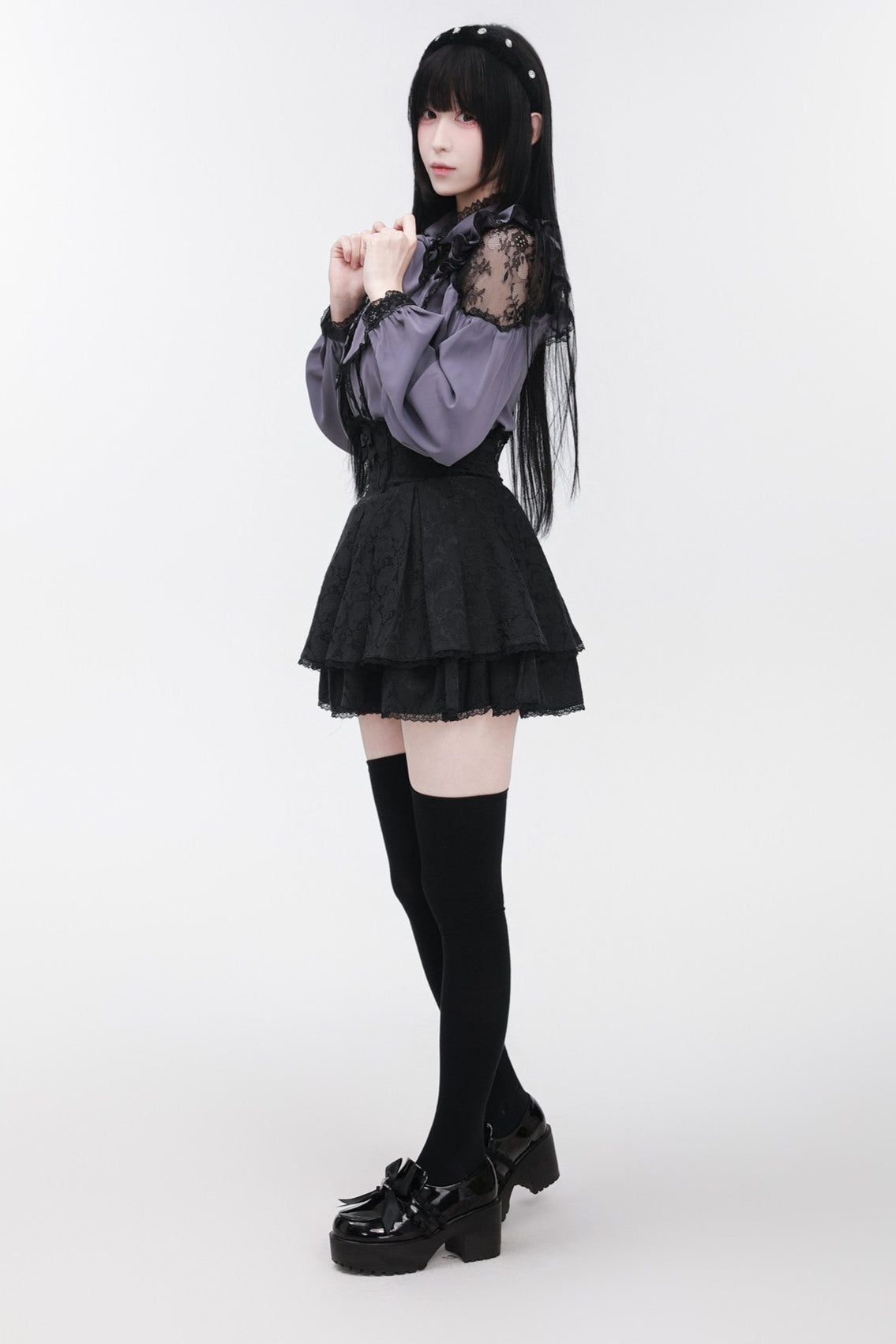 レースリボンブラウスショルダー