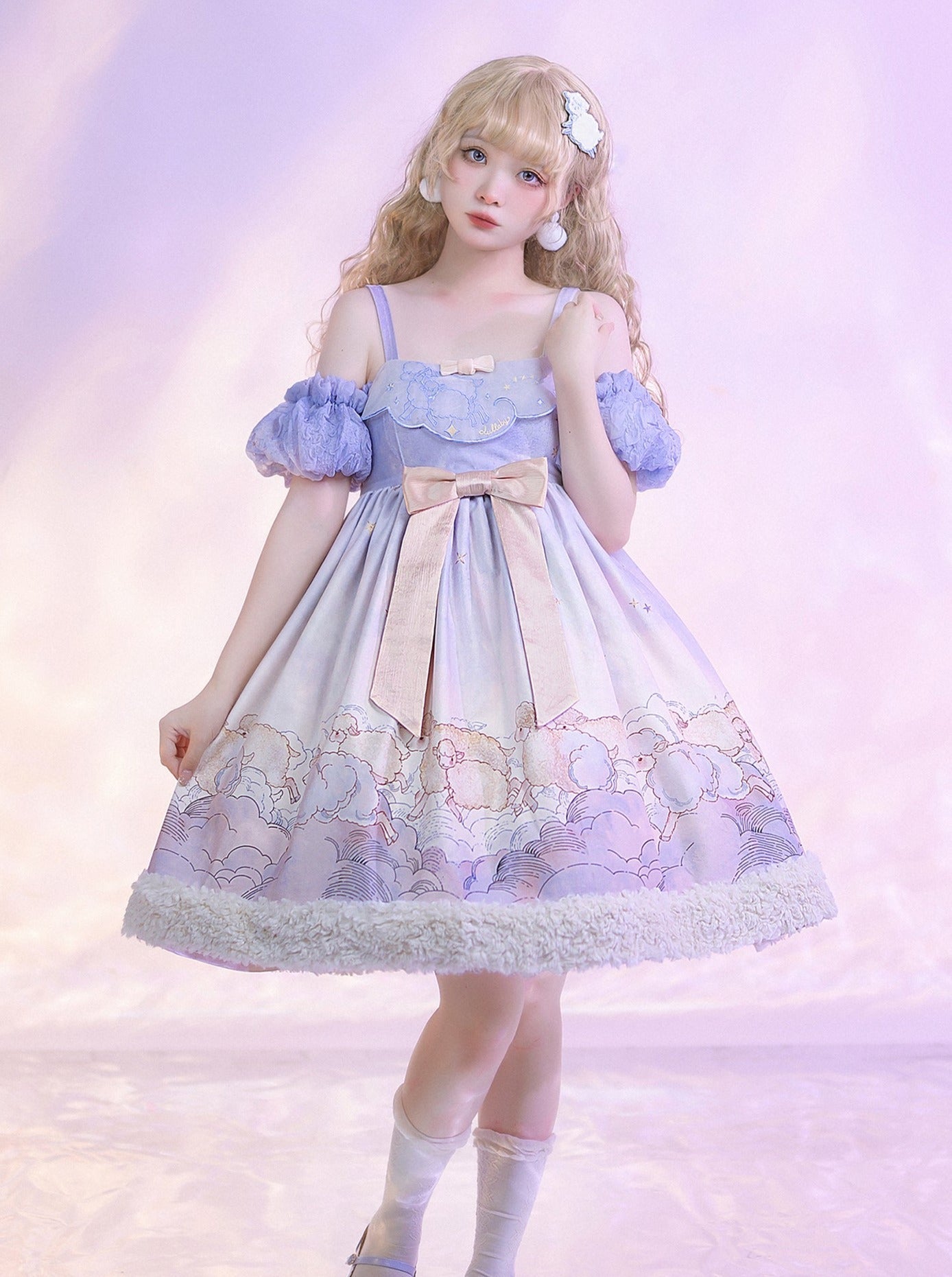 Cable Design High Neck Knit + Knit Leg Warmer + Fancy Lolly Ta Dress