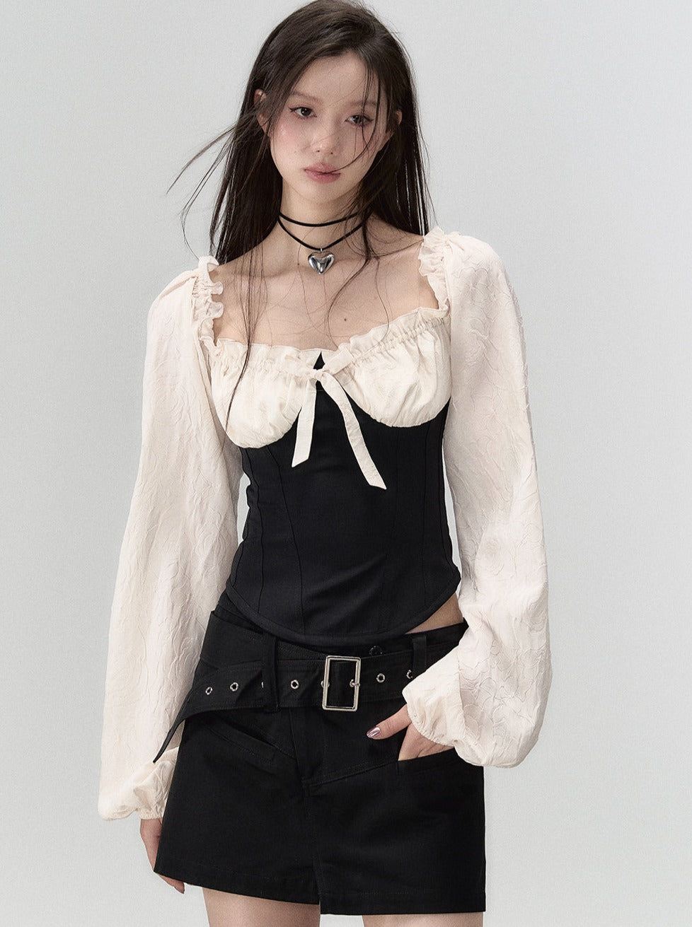 Gürtel Mädchen Schwarze Hose Mode Heißer Rock