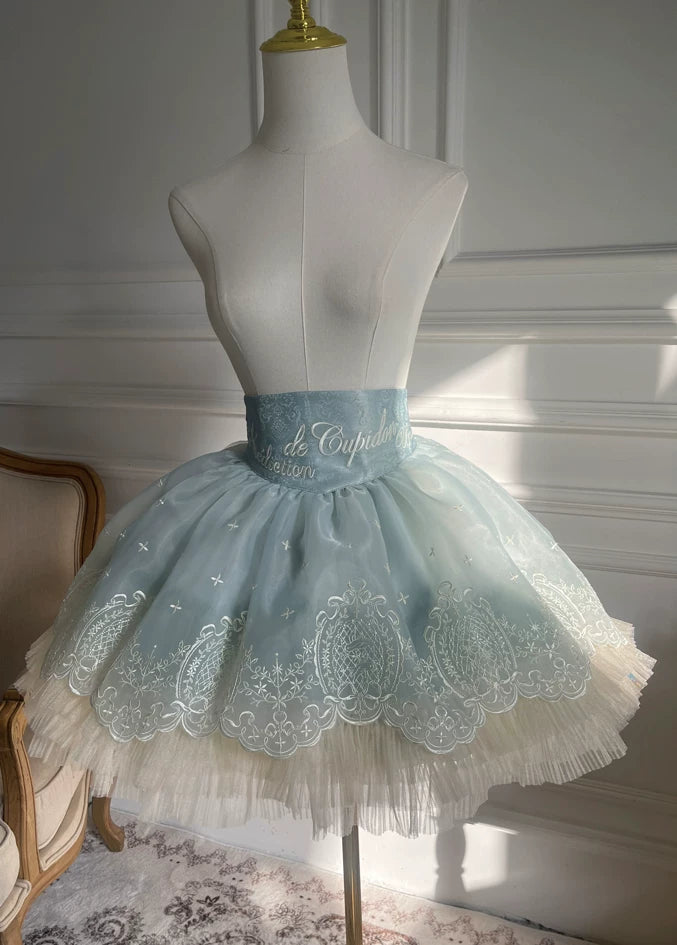 Blue-Green Short Skirt from Unideer's Butterfly Orchid Note collection