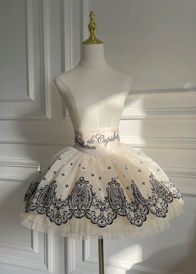Beige Short Skirt from Unideer's Butterfly Orchid Note collection