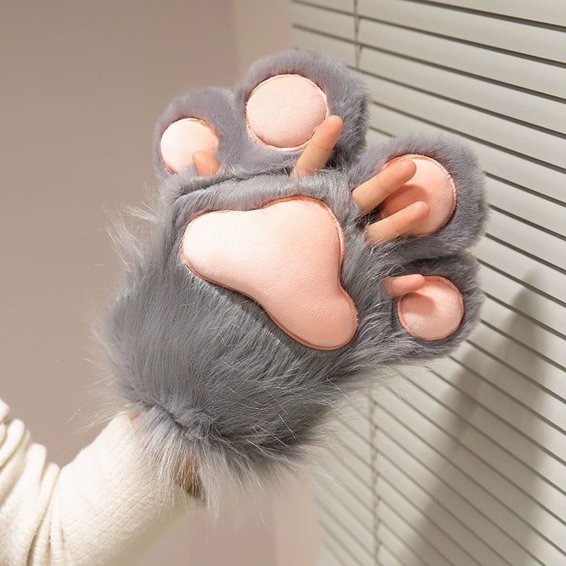 Kawaii Cat Paw Gloves - Anime Cosplay Furry Gloves with Sound Effects