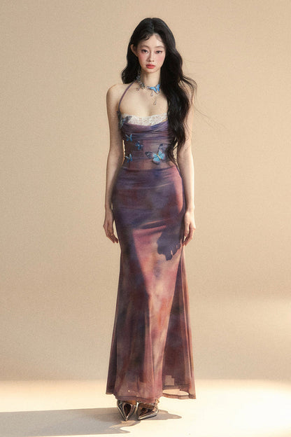 Eng anliegendes One-Shoulder-Spitzenkleid