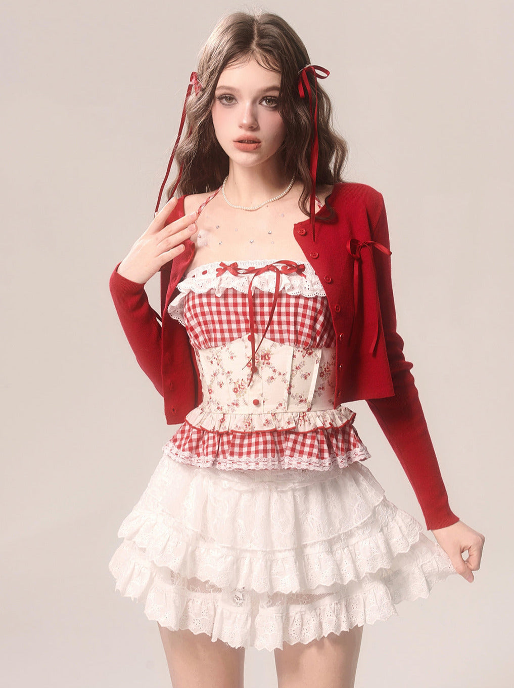 スタイルスカート バレエ レース ケーキ ホワイト