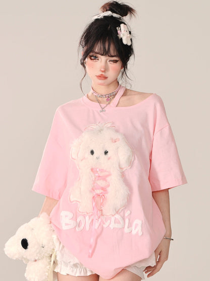 スイートピンキールーズラビットトップファー