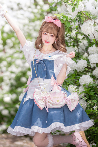 + デニムエプロン ロリータインナーウェア ジャンパースカート ライトドール 生