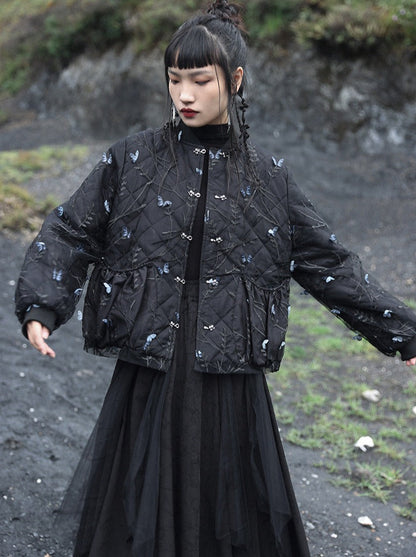 レトロスタイル カジュアル ダークバタフライ スポーツジャケット