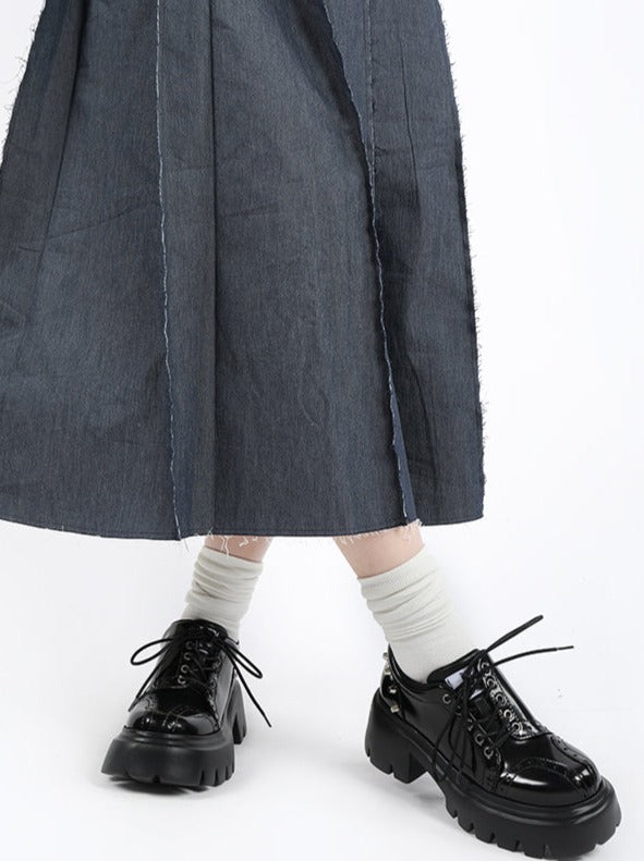 Style Joual Lederschuhe Lack