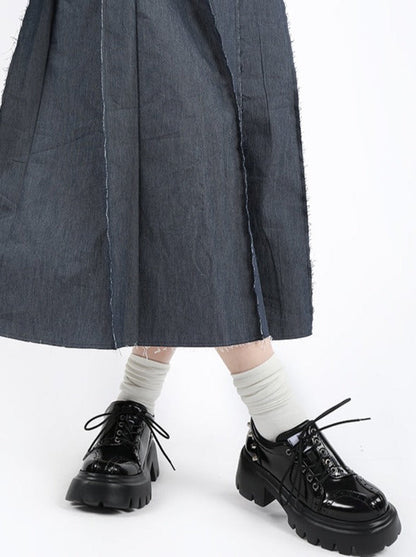 Style Joual Lederschuhe Lack