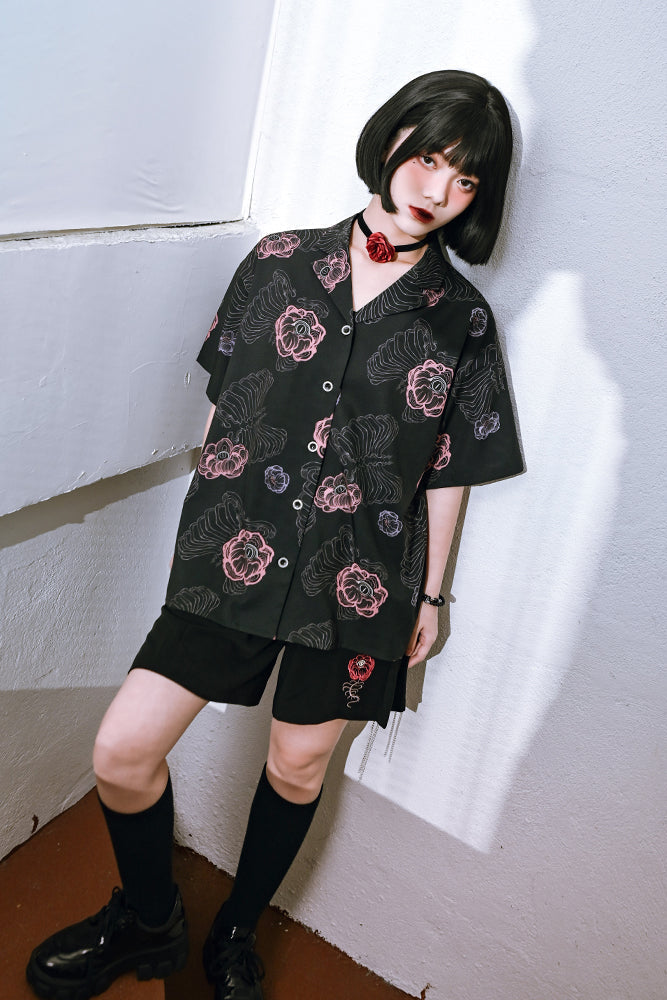 フラワーハーフチャイナボーンパンツ