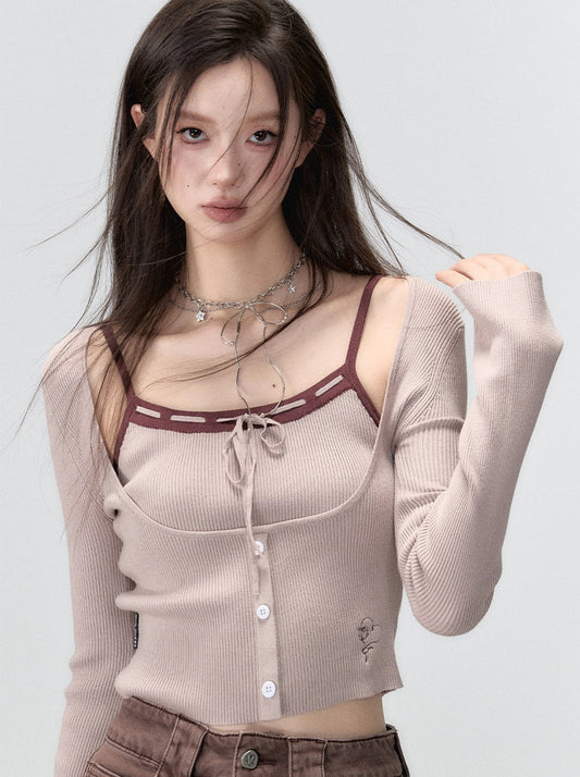 Hosenträgerstrick + französische kleine Strickjacke