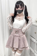 Reservations Top Open Collar Lace Sheer