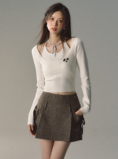 Zweiteiliges Neckholder-Top mit Rim-Ausschnitt