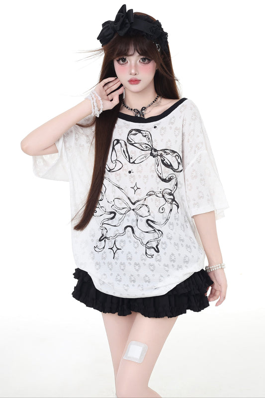 トップス リボンバッグ シアーレス