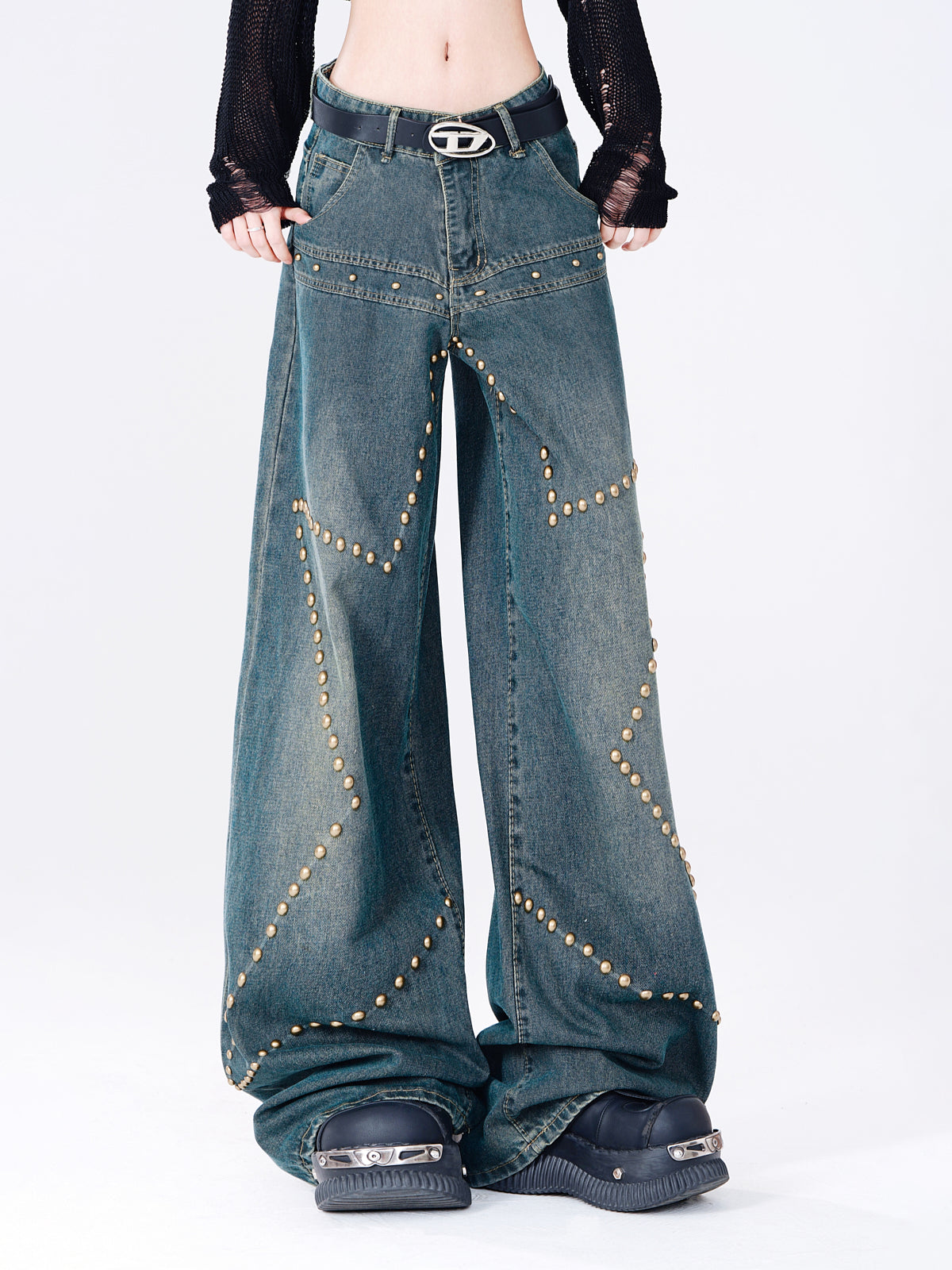 Lockere, weite Jeanshose