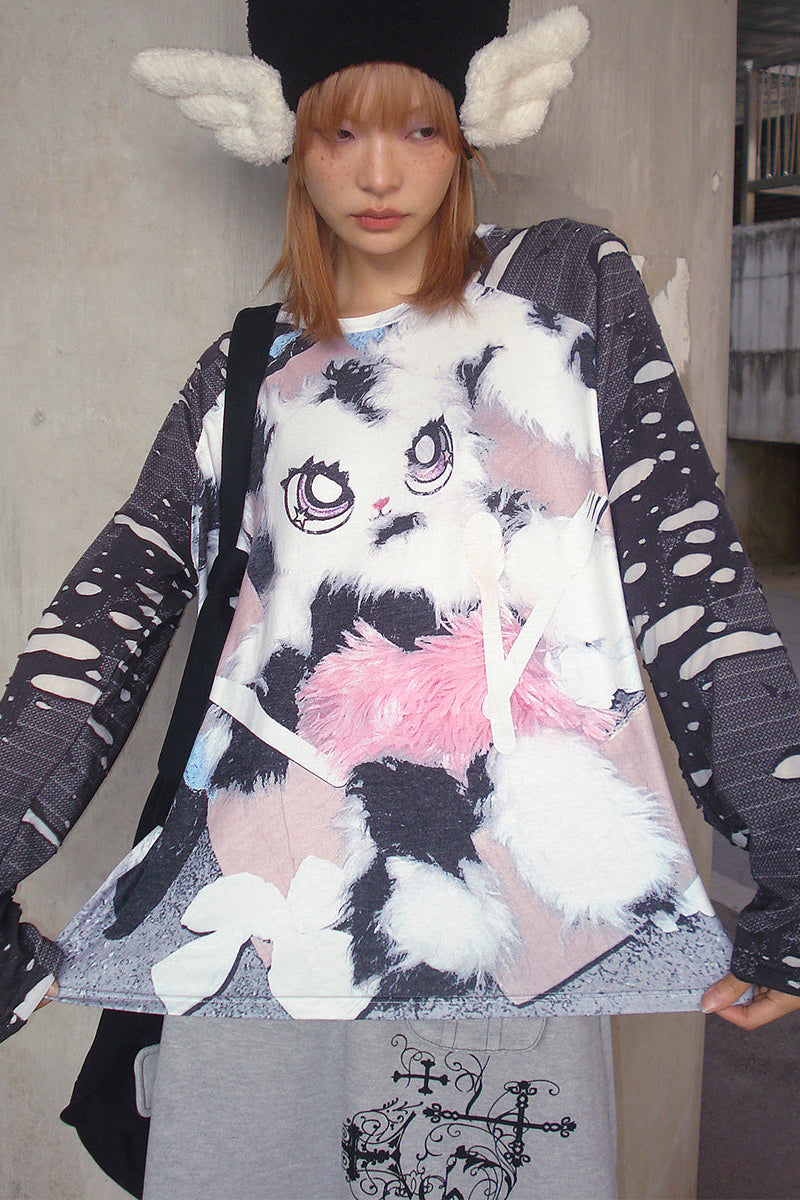 バニープリントスリーブトッププラケット